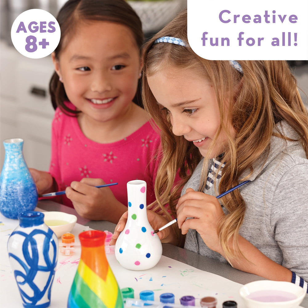 MindWare Paint Your Own Vases includes brush for easy painting