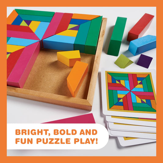 MindWare Pattern Play pattern cards guiding color sorting and problem solving.