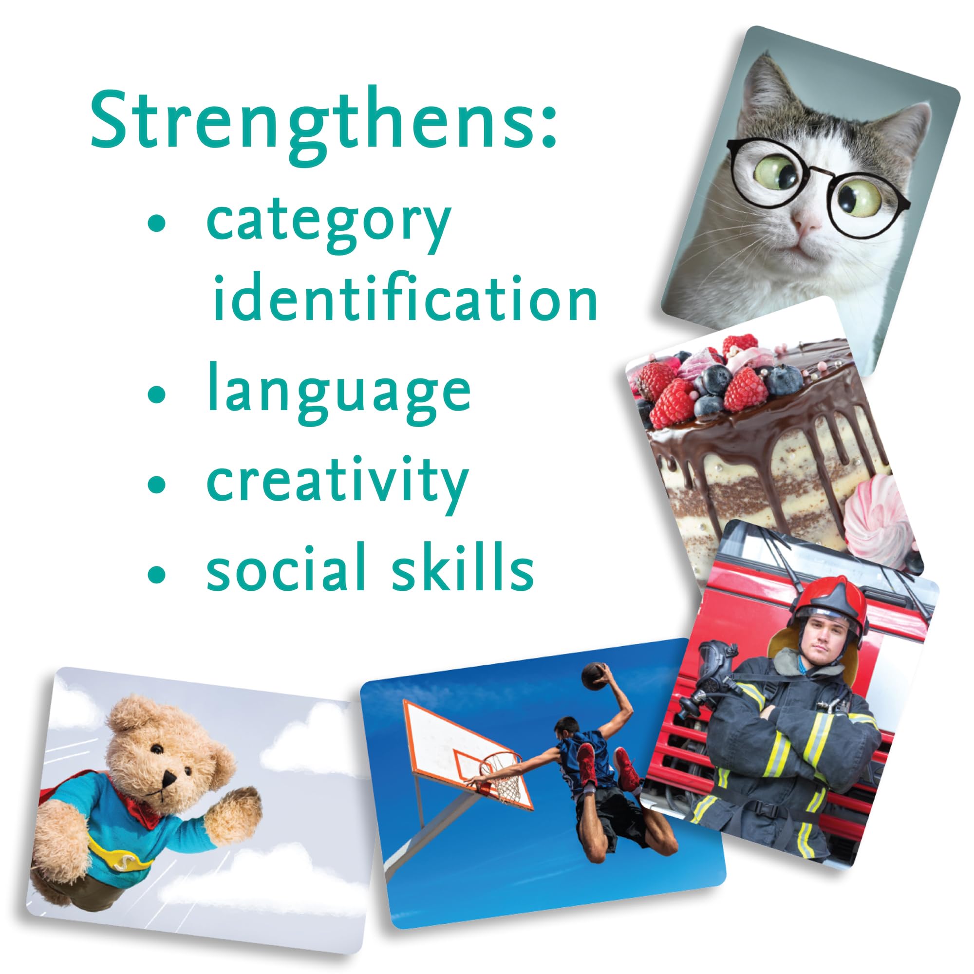 MindWare PicWits glossy photos showcase vibrant scenes for creative matching.