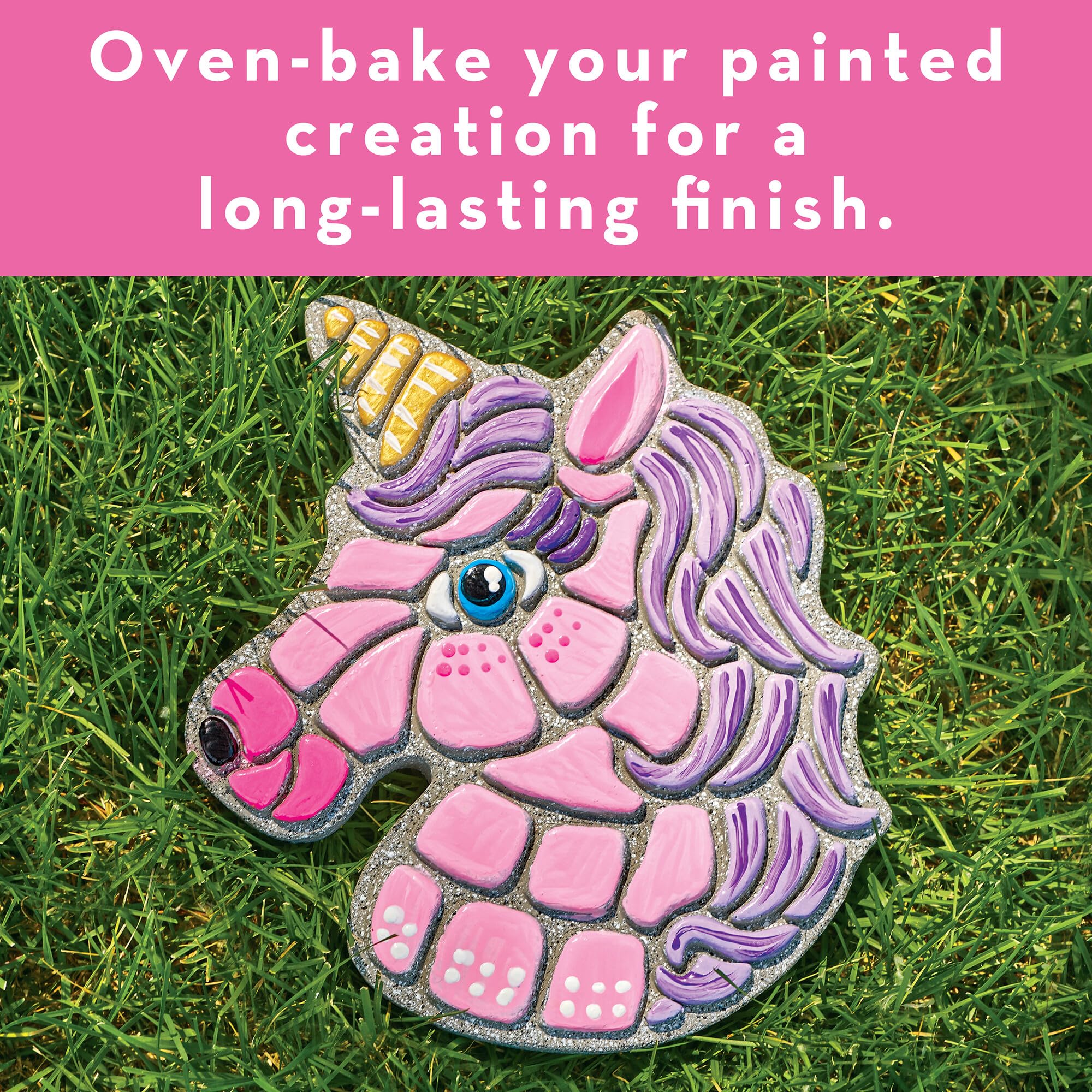 MindWare Paint Your Own Stepping Stone Unicorn color guide to plan designs.