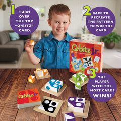 MindWare Q-bitz Jr. kids playing a hands-on pattern challenge