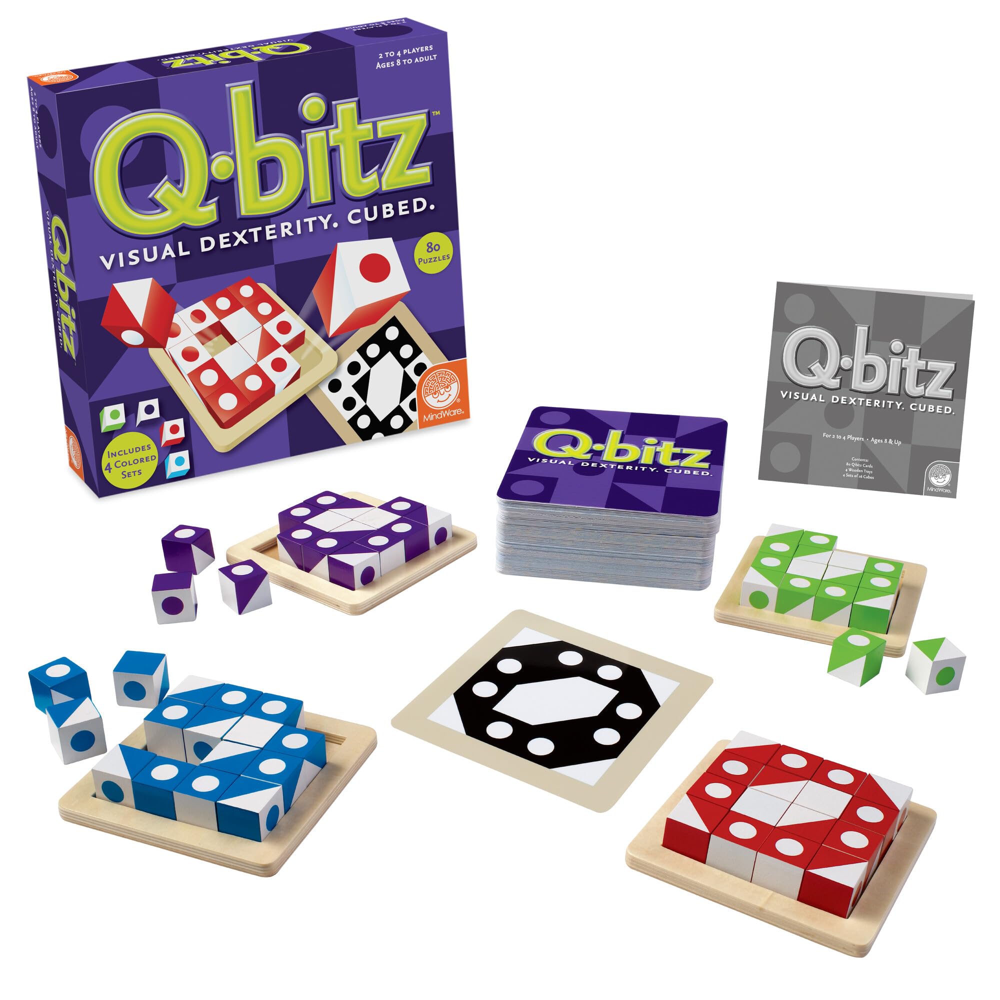 MindWare Q-BitZ pattern cards showing visual challenges for family play.