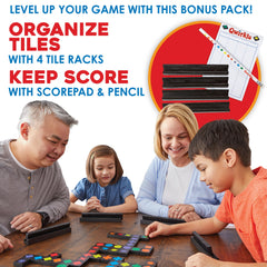 MindWare Qwirkle Bonus Pack scoring pad helps track points neatly.
