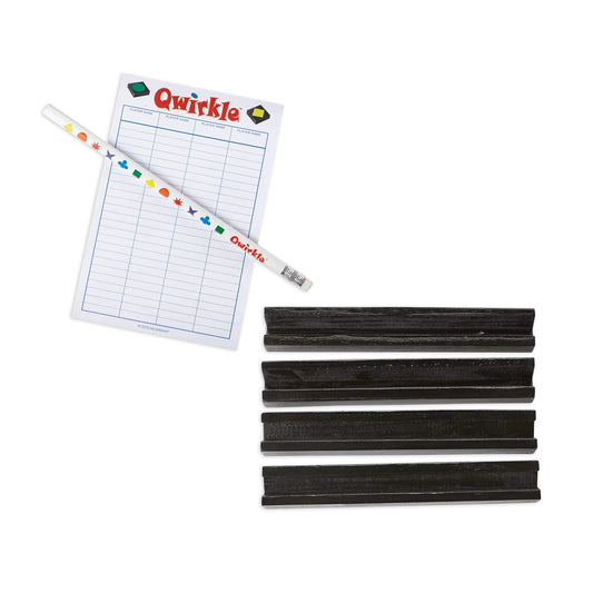 MindWare Qwirkle Bonus Pack tile racks offer clean, easy tile access for faster turns.