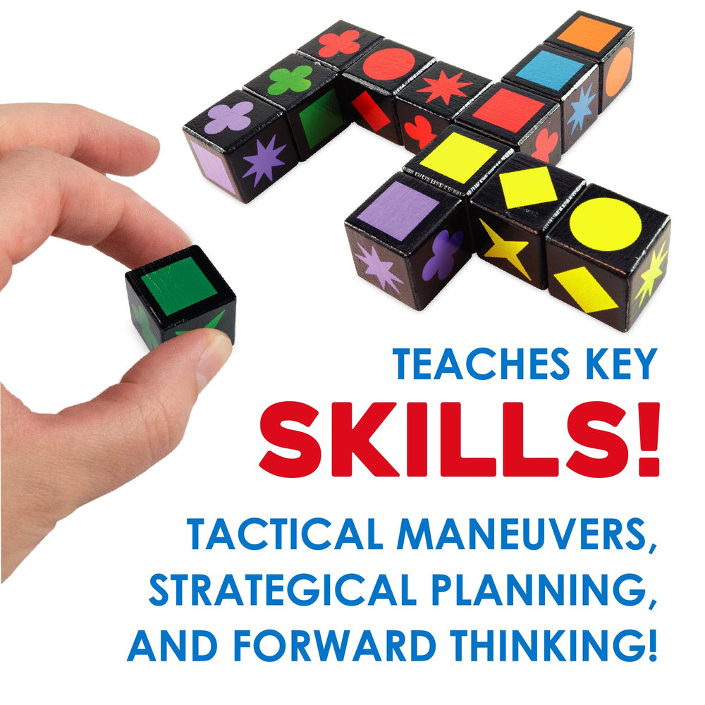 MindWare Qwirkle Cubes wooden set includes 90 cubes and clear instructions