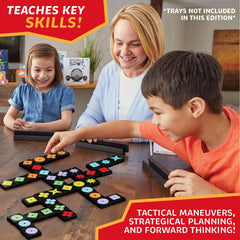 Family playing MindWare Qwirkle color-blind edition together
