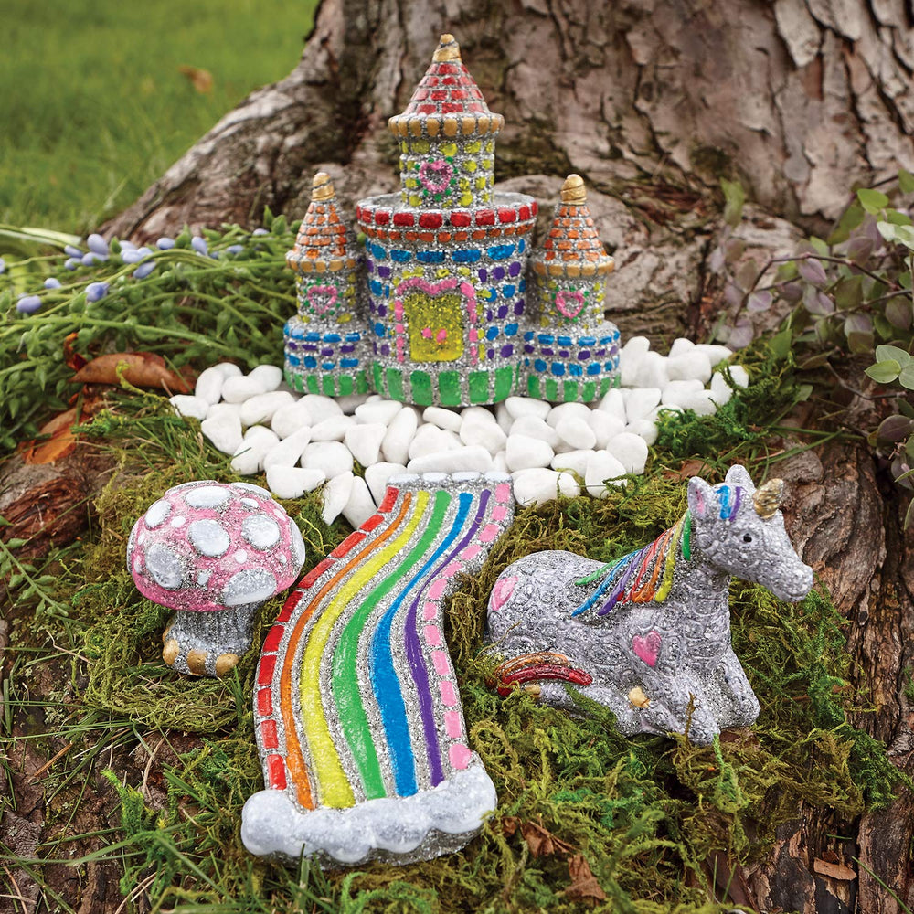 MindWare rainbow-bridge stone art for fairy garden charm.