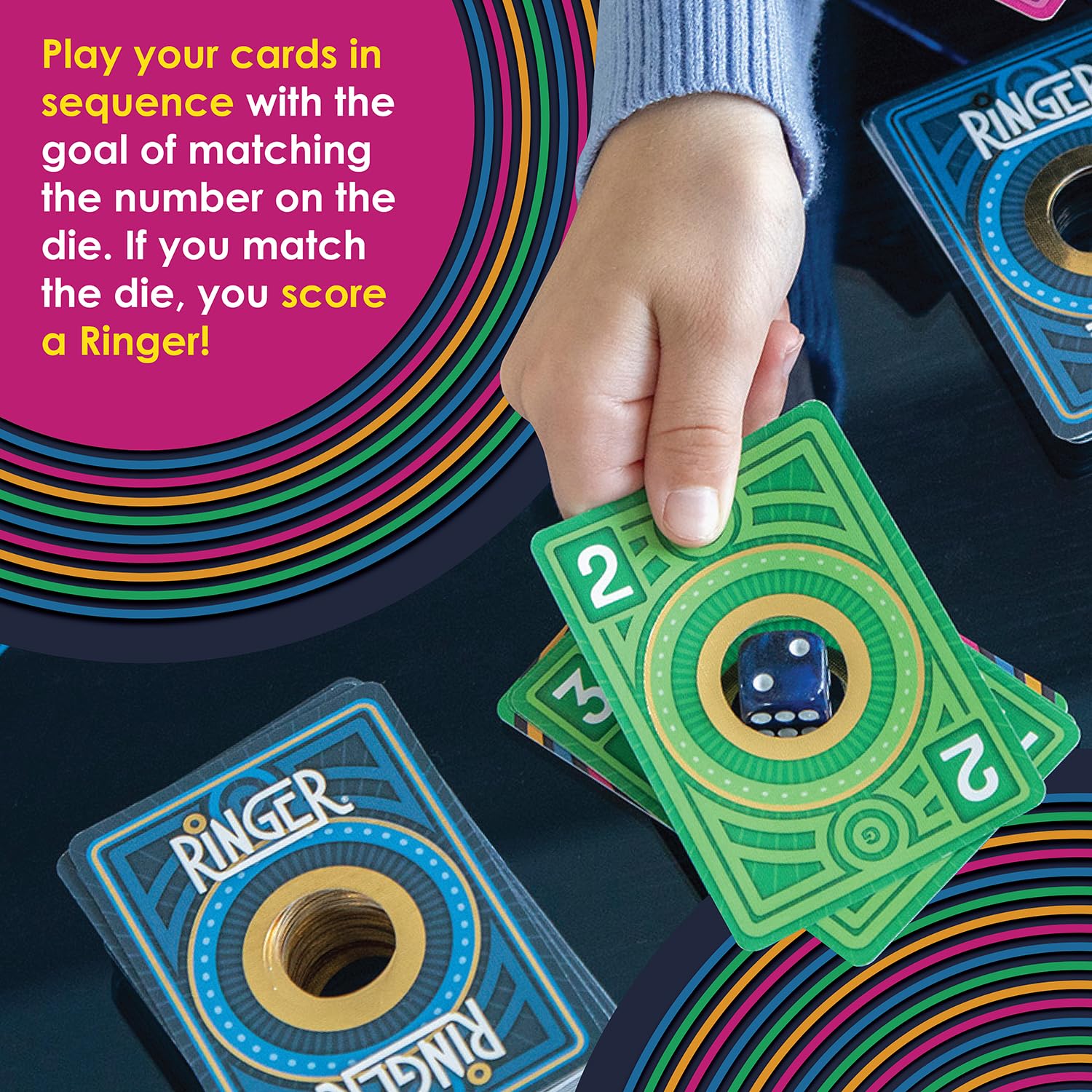 MindWare Ringer compact box shown for portable game nights.