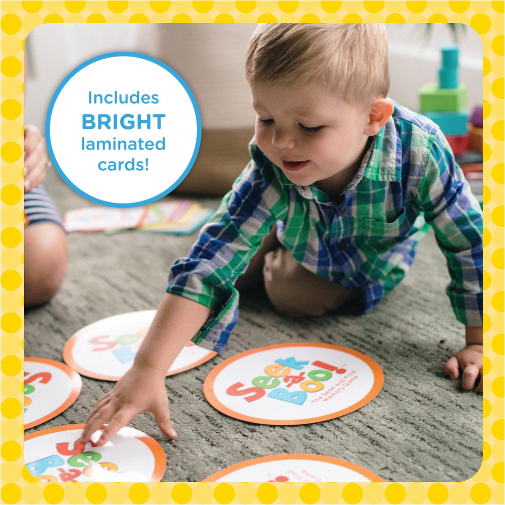 MindWare Seek-a-Boo memory game shown during family play.