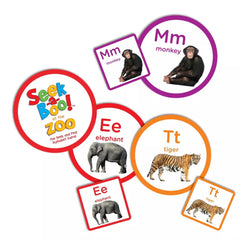 MindWare Seek-a-Boo at The Zoo cards suit preschoolers exploring letters and animals