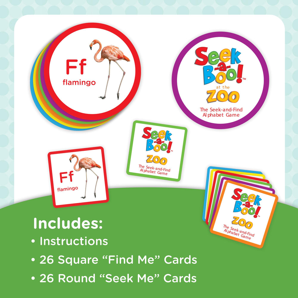 MindWare Seek-a-Boo Zoo round seek-me cards promote memory through interactive searching