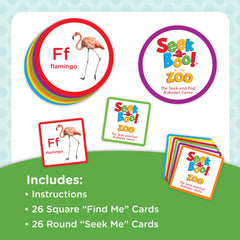 MindWare Seek-a-Boo Zoo round seek-me cards promote memory through interactive searching