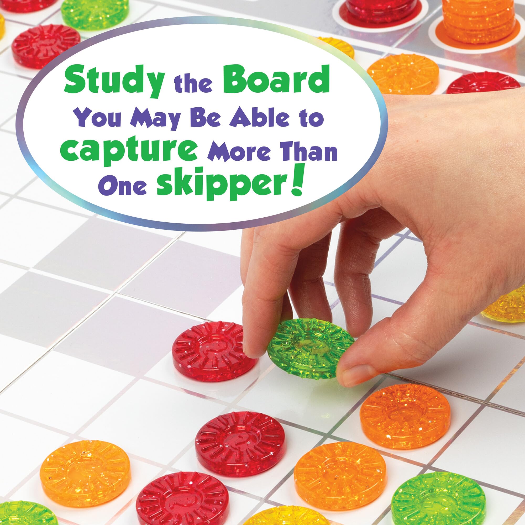 MindWare Skippity family game night scene with kids and adults.