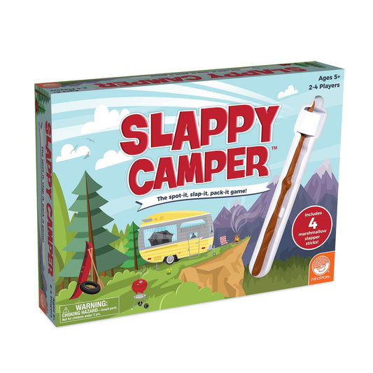 MindWare Slappy Camper board close-up; ideal for quick, engaging family rounds.