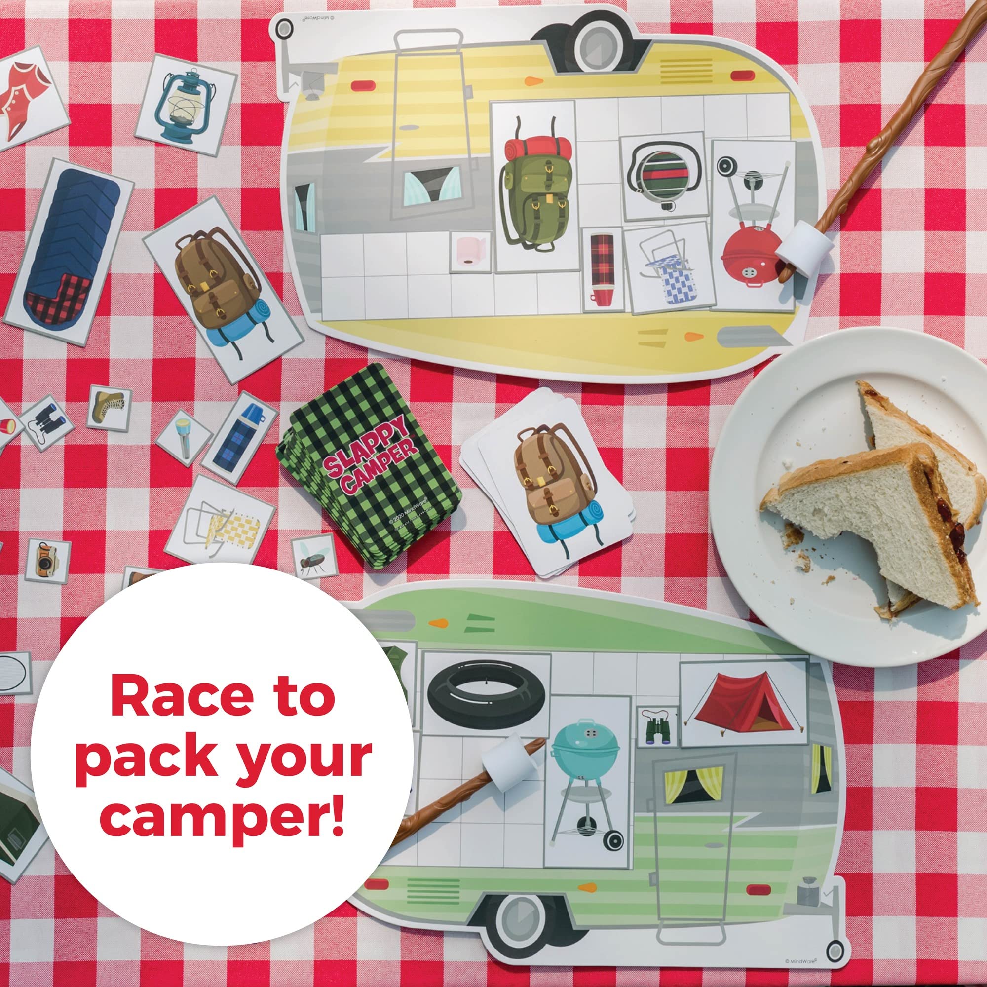 MindWare Slappy Camper board from another angle; great for classroom or family game night.