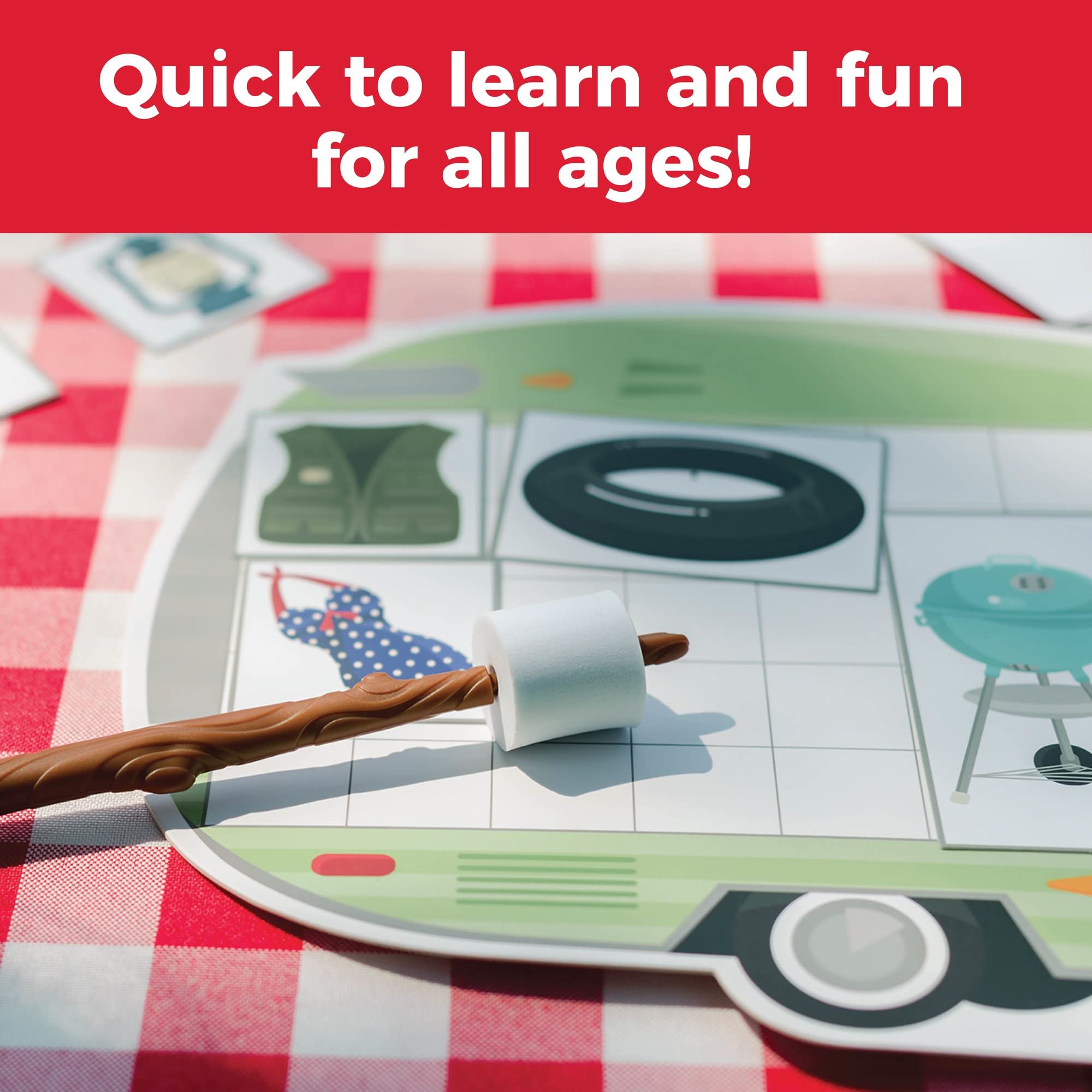 MindWare Slappy Camper board 4-pack display; colorful setup inspires quick decisions.