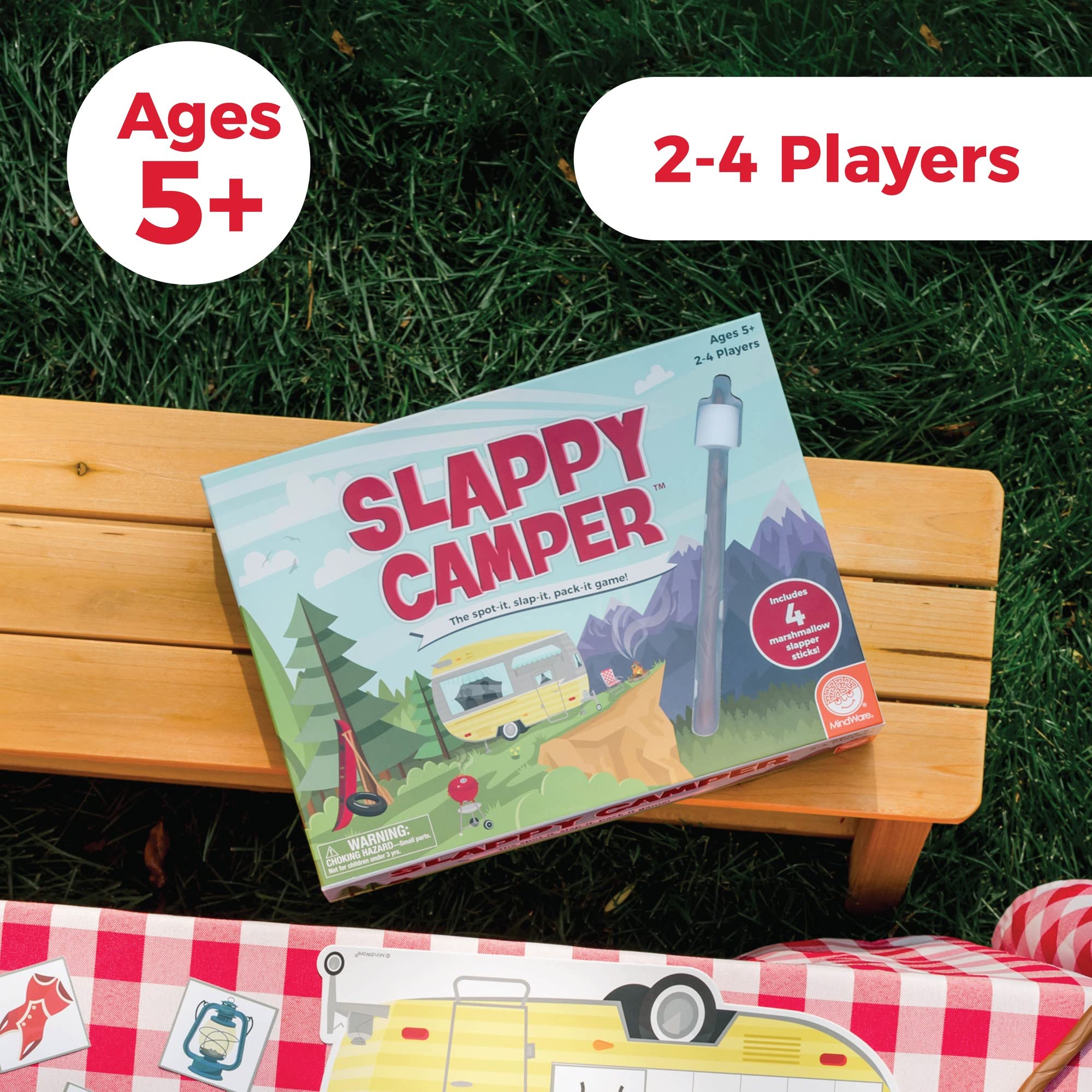 MindWare Slappy Camper camping-gear-card; bright cards spark storytelling and imagination.