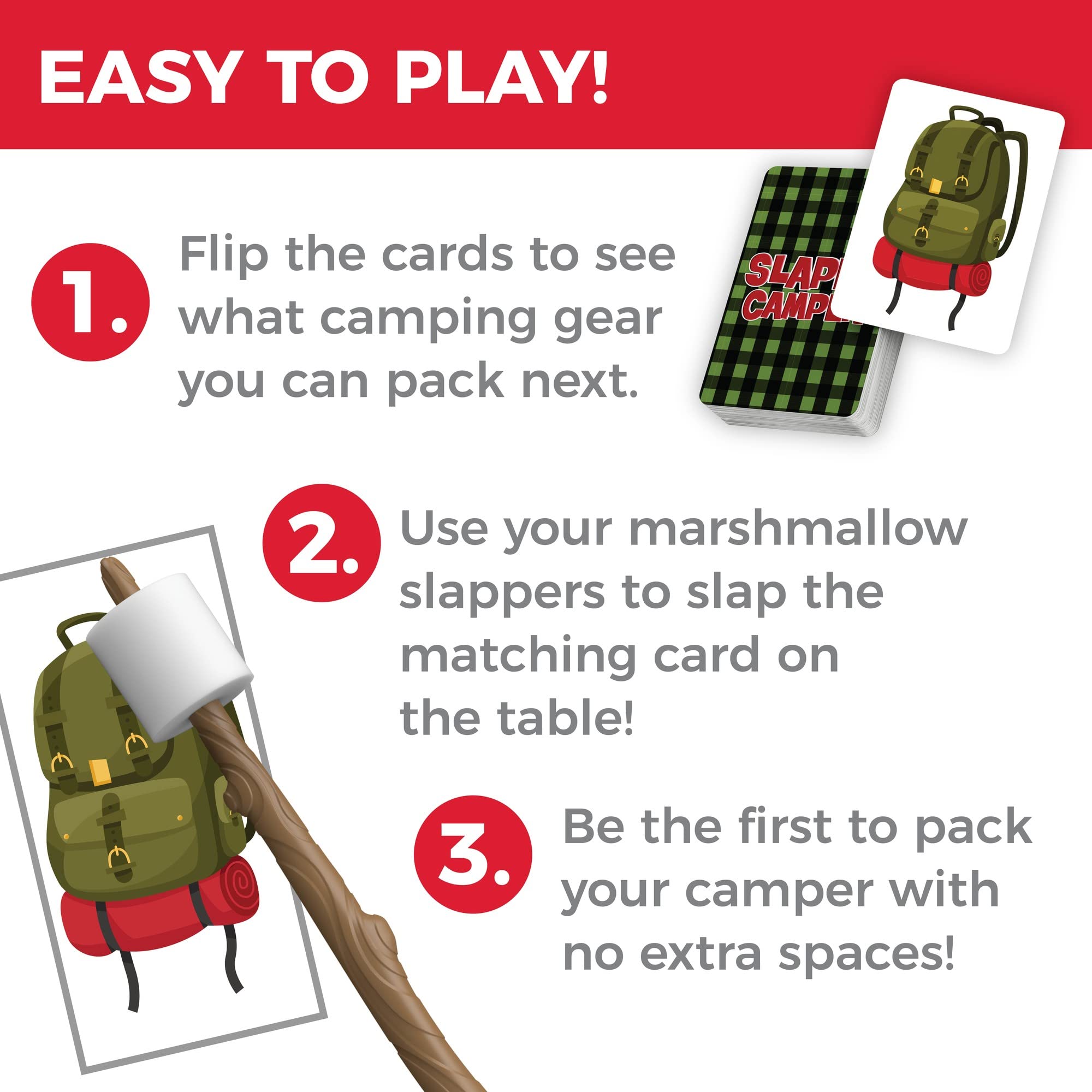 MindWare Slappy Camper marshmallow-slapper-stick; tactile slap action adds excitement for kids.