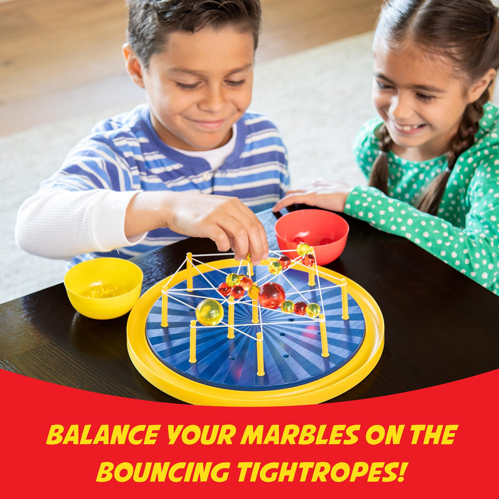 MindWare Tightrope silicone bands stretched, highlighting balance challenges.
