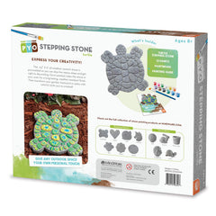 MindWare Turtle Stepping Stone Kit garden display featuring turtle motif on patio decor.