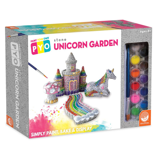 MindWare unicorn stone for garden display with vibrant colors.