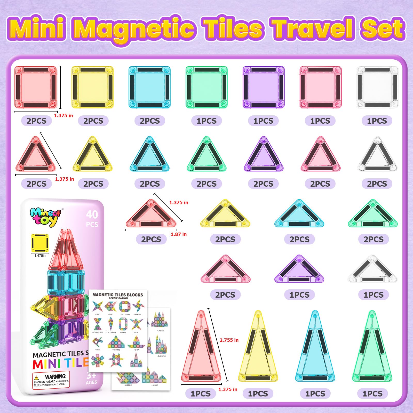 Child builds with Minecftoy tiles during travel to boost spatial thinking.