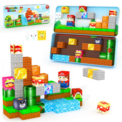 Minecftoy mini magnetic blocks travel case for portable creative play.