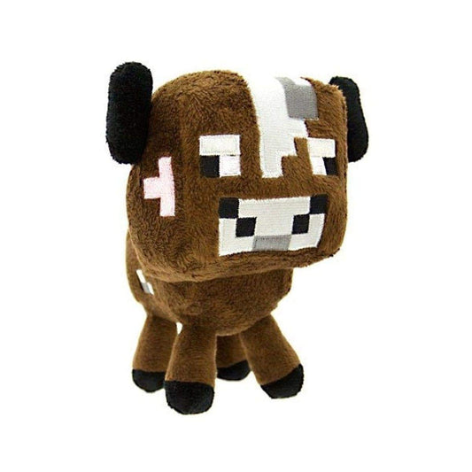 Minecraft Baby Cow Plush front view with pixel-inspired design for fans