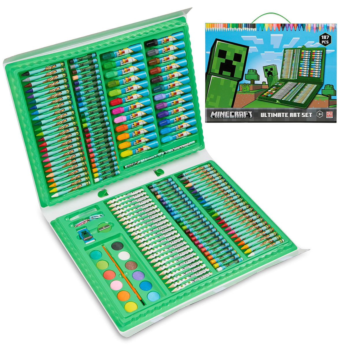 Minecraft colored pencils art set helps kids create vibrant sketches on the go