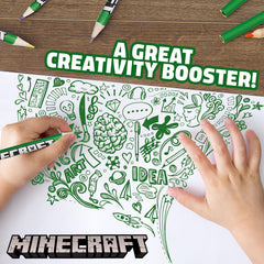 Minecraft Colouring Pencils Set 72 storage box open for tidy organisation.