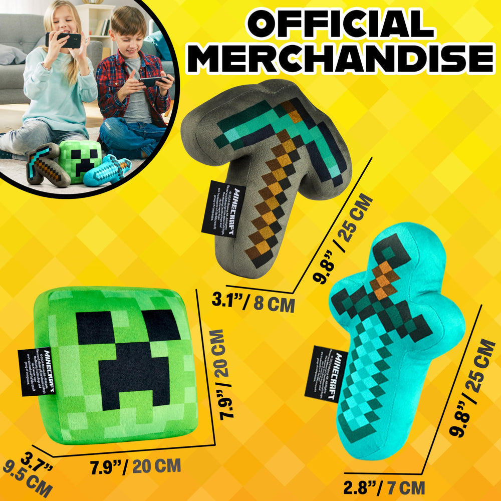 Minecraft Sword plush frontal view, ideal for imaginative play and display