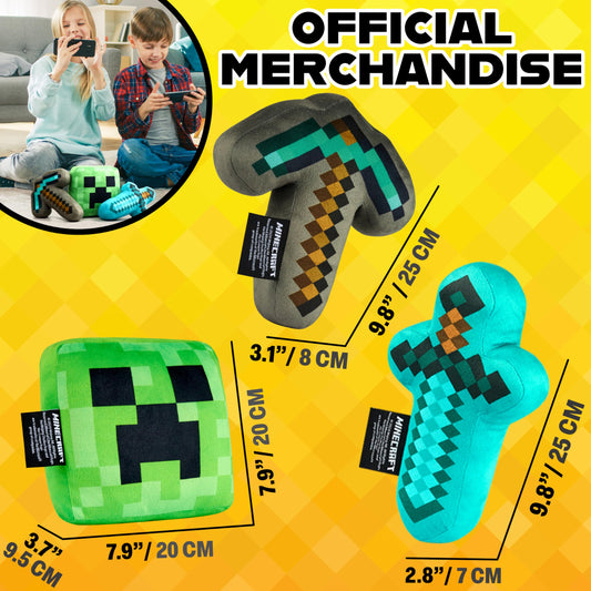 Minecraft Sword plush frontal view, ideal for imaginative play and display