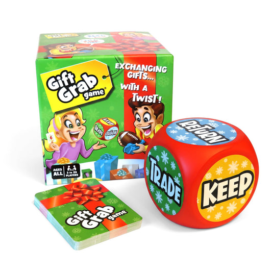 Miner Products Gift Grab Game foam die in hand for safe holiday play.