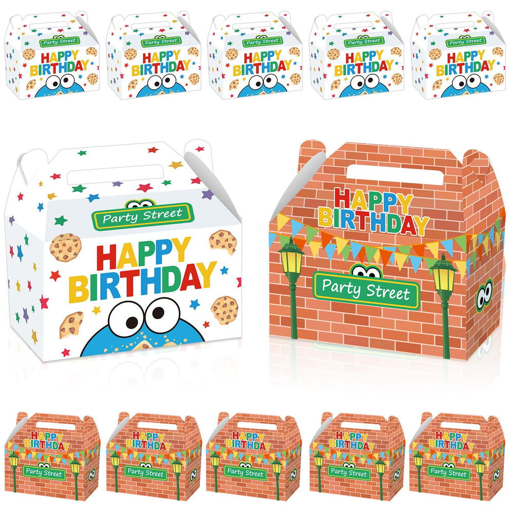 MinFyberd street theme box with red brick wall for festive party favors