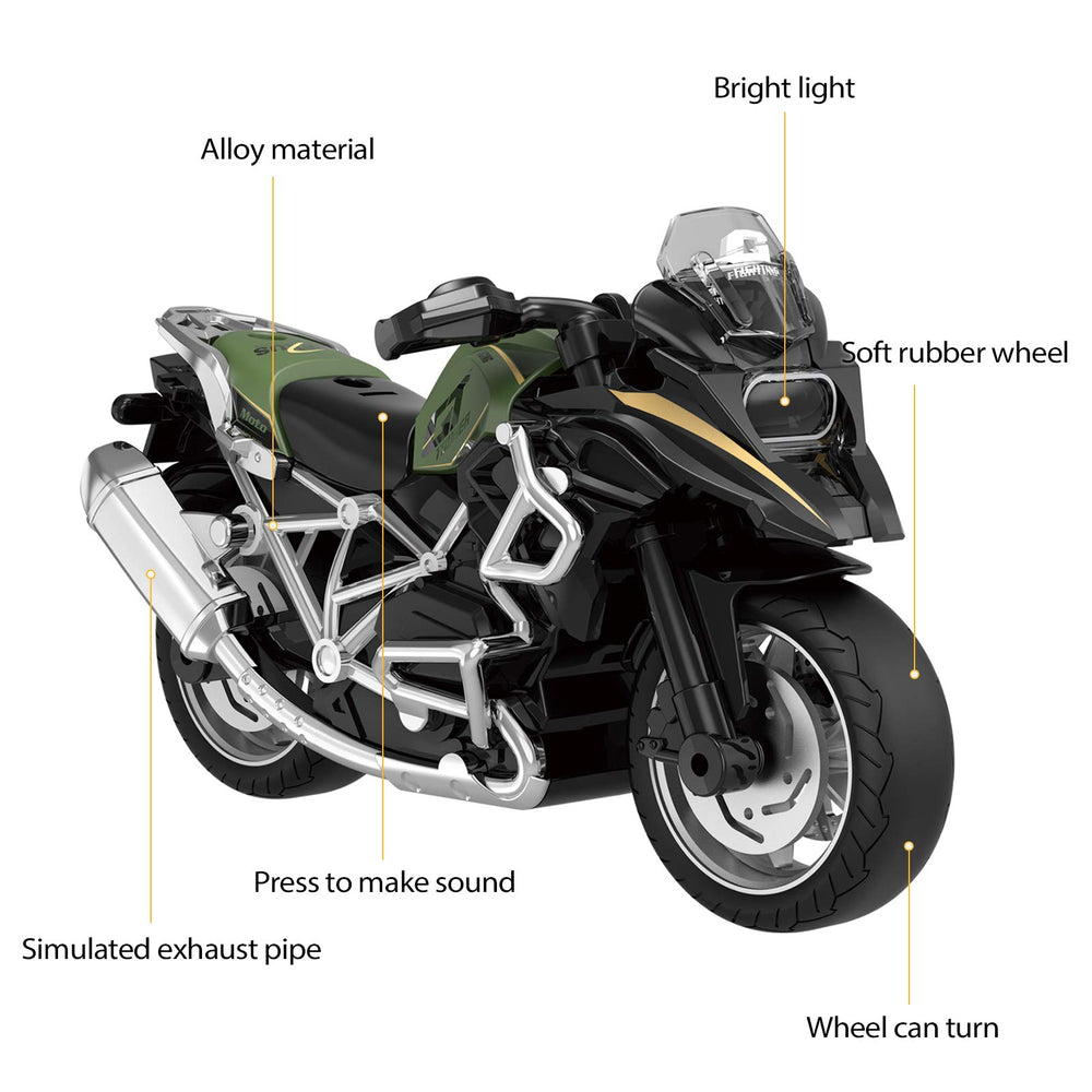 MING YING 66 pull-back toy motorcycle white with lights sounds boosts interactive playtime.