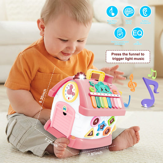 Ming You Learning House side button panel encourages fine motor skills.