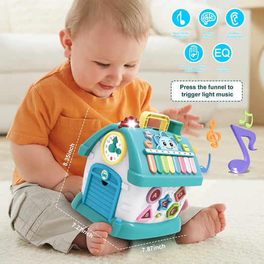 Ming You 8-in-1 Musical House clock activity enhances sequencing and time-telling concepts.