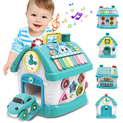 Ming You 8-in-1 Musical House piano play promotes early music sense and fine motor skills.