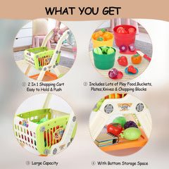 Kids enjoy store role play with Ming You grocery cart.