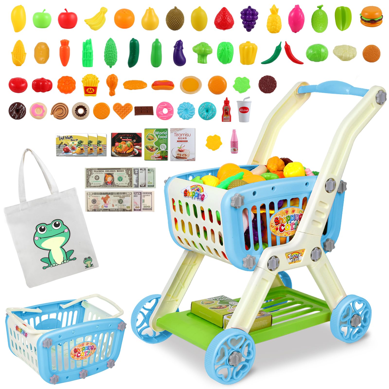 Ming You Kids Shopping Cart two-in-one in action, boosting imaginative play skills