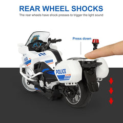 Ming You toy motorcycle, top view, die-cast design makes a display-worthy model.