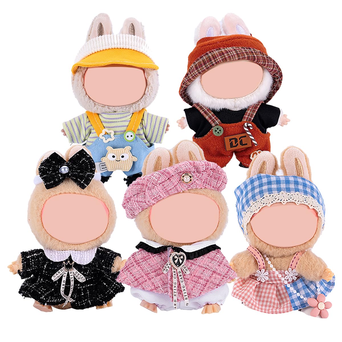 Mingmc five complete style sets displayed outfits for creative doll styling