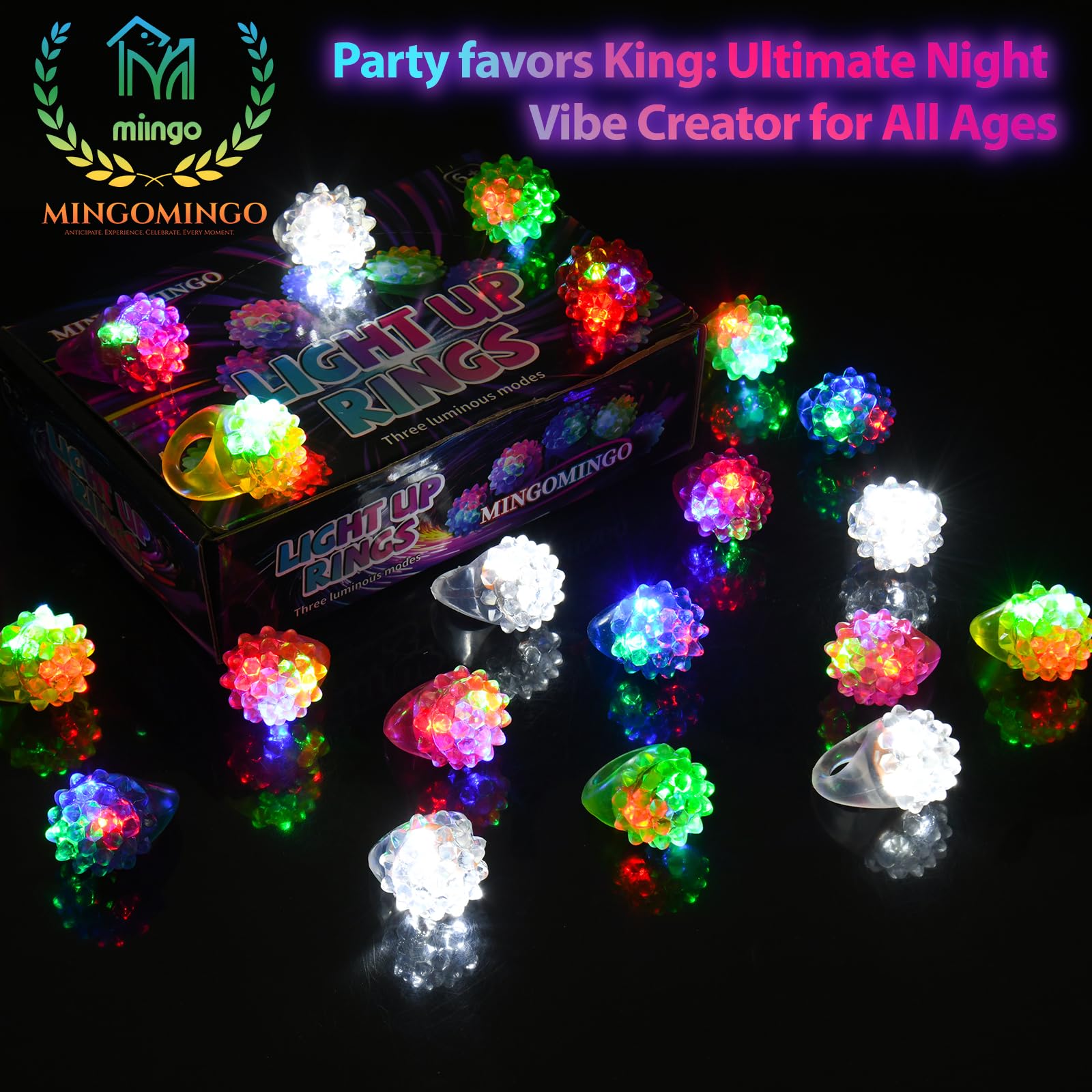 MINGOMINGO LED rings 1.6-inch size fits small fingers easily