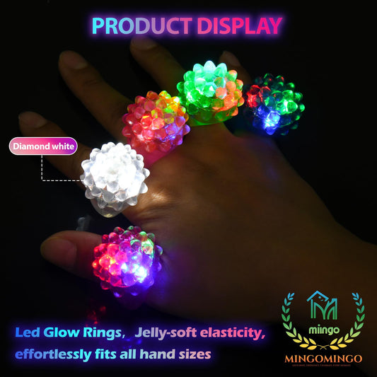 MINGOMINGO LED rings color flashes with adjustable modes for kid-friendly fun