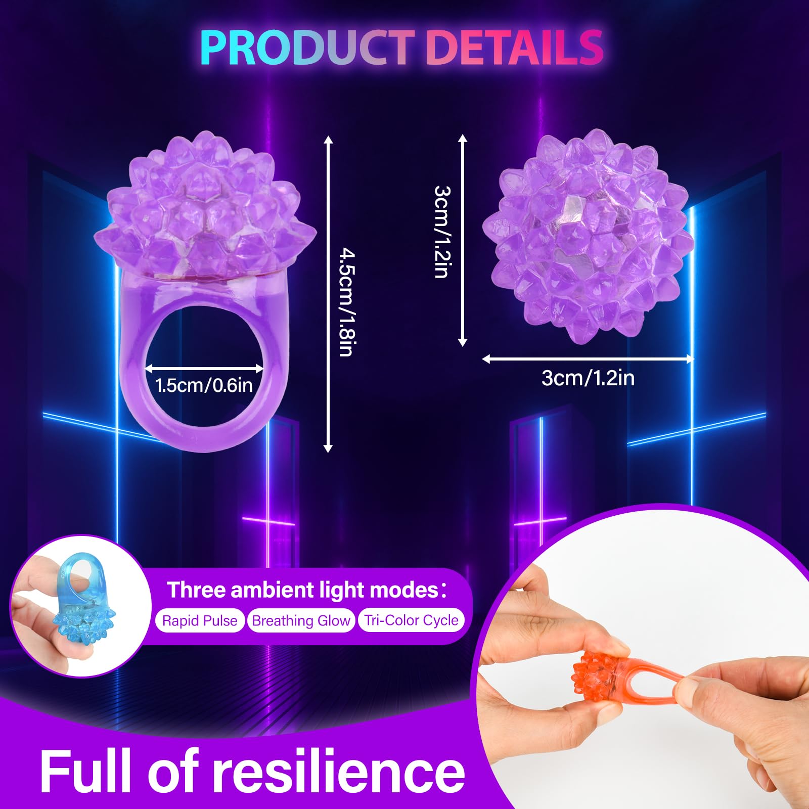 MINGOMINGO LED rings soft silicone texture feels safe and comfy