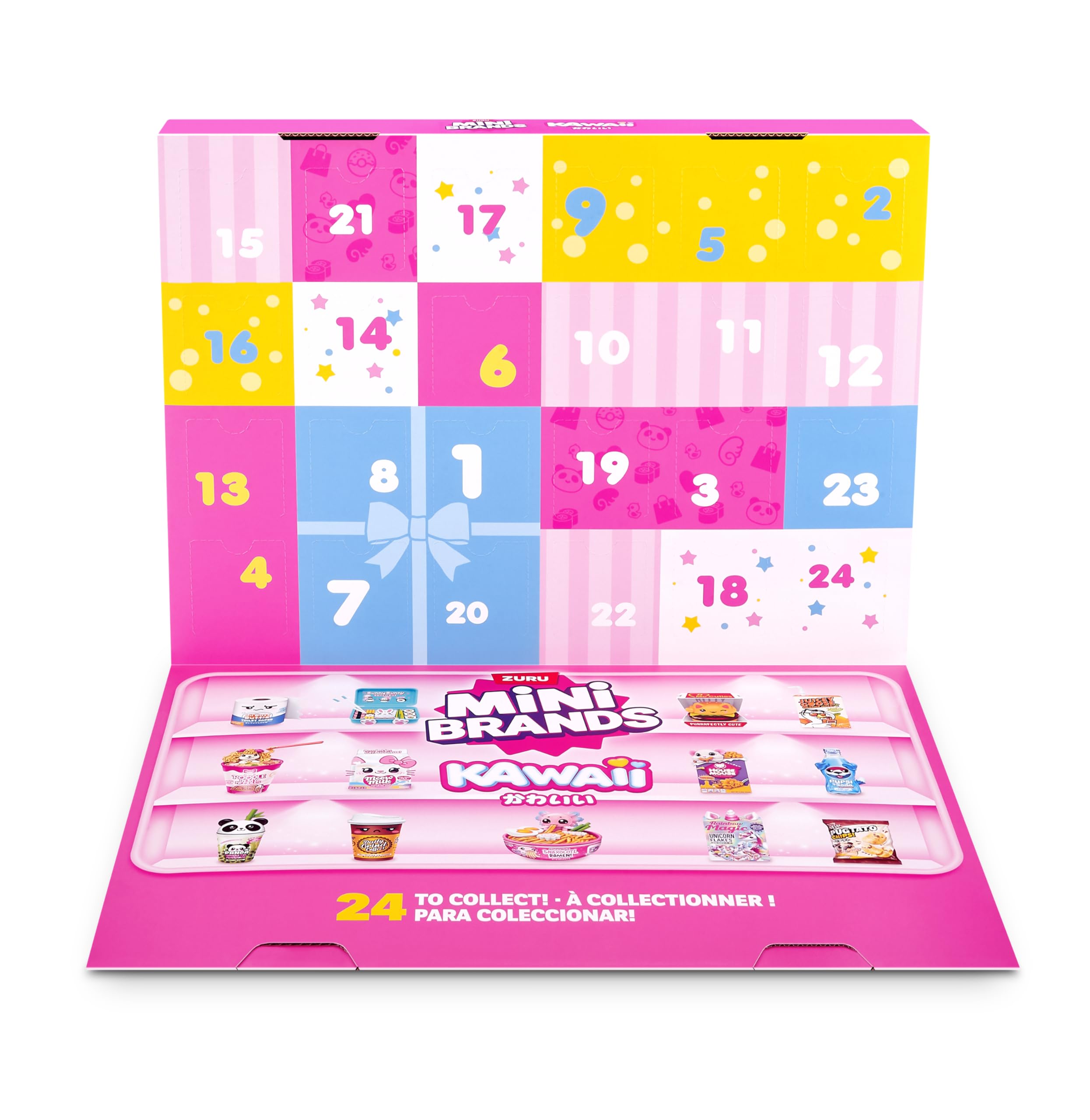 Close-up of colorful Kawaii miniatures from Mini Brands for collectors