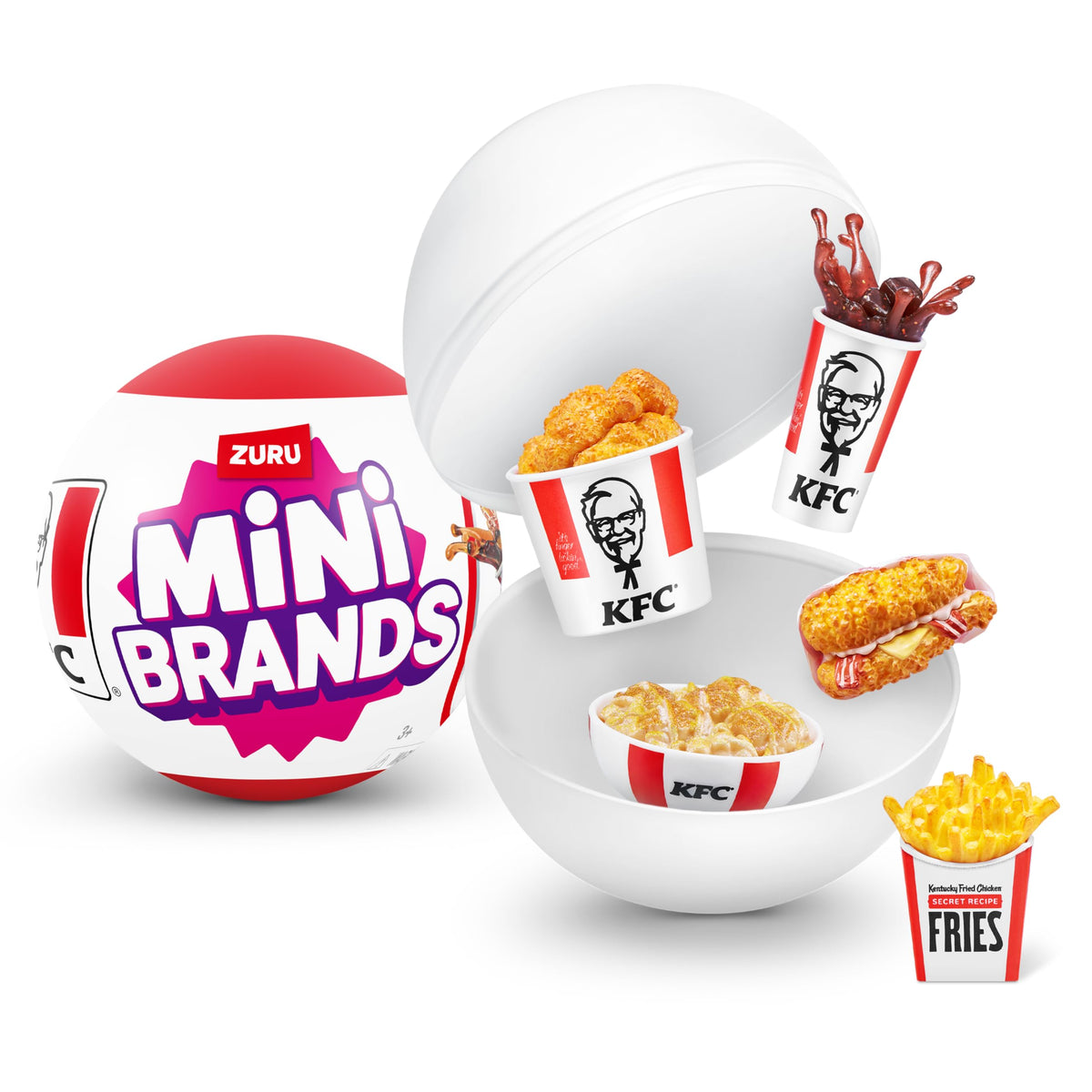 Mini Brands KFC Series 1 capsule front view, ideal for display and casual collecting.
