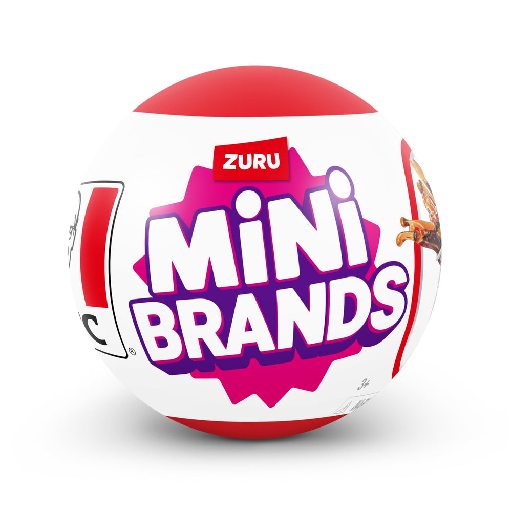 Mini Brands KFC Series 1 capsule opened, revealing five miniatures for the unboxing thrill.