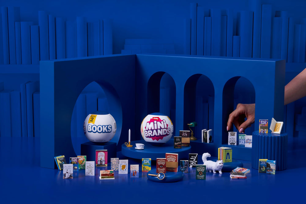 Mini Brands Mini Books Series 2 capsule—sustainable packaging, recycled plastic to support eco-conscious collecting.
