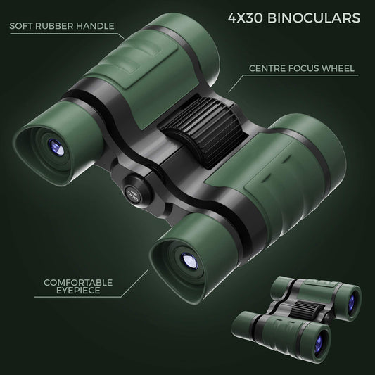 Mini Explorer binoculars 4x30mm for bird watching and nature discovery.